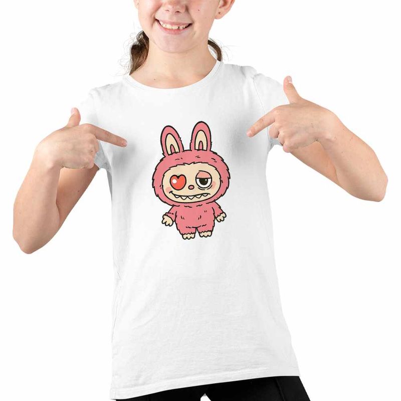 Fashion, accesorii si bijuterii - Copii - Imbracaminte copii - Tricouri copii - Tricou Copii Fete Labubu Heartbreak Dragobete Valentines Day Iubi CoolTrend, alb, marime XL Copii - Infinity.ro