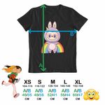 Fashion, accesorii si bijuterii - Copii - Imbracaminte copii - Tricouri copii - Tricou Copii Fete Labubu Rainbow Mood CoolTrend, negru, marime S Copii - Infinity.ro
