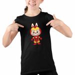 Fashion, accesorii si bijuterii - Copii - Imbracaminte copii - Tricouri copii - Tricou Copii Fete Labubu Iron Man Marvel CoolTrend, negru, marime XS Copii - Infinity.ro