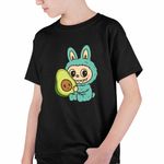 Fashion, accesorii si bijuterii - Copii - Imbracaminte copii - Tricouri copii - Tricou Copii Baieti Labubu Avocado CoolTrend, negru, marime XL Copii - Infinity.ro