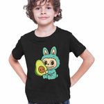 Fashion, accesorii si bijuterii - Copii - Imbracaminte copii - Tricouri copii - Tricou Copii Baieti Labubu Avocado CoolTrend, negru, marime XL Copii - Infinity.ro