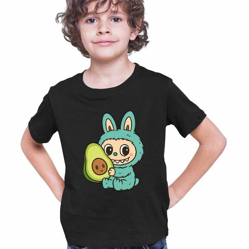 Fashion, accesorii si bijuterii - Copii - Imbracaminte copii - Tricouri copii - Tricou Copii Baieti Labubu Avocado CoolTrend, negru, marime XL Copii - Infinity.ro