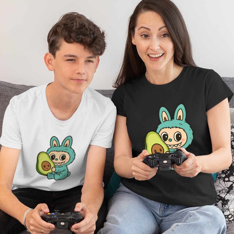 Fashion, accesorii si bijuterii - Copii - Imbracaminte copii - Tricouri copii - Tricou Copii Baieti Labubu Avocado CoolTrend, negru, marime XL Copii - Infinity.ro
