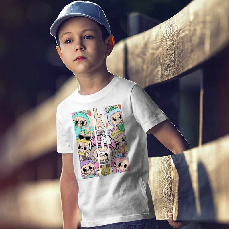 Fashion, accesorii si bijuterii - Copii - Imbracaminte copii - Tricouri copii - Tricou Copii Baieti Labubu Cool Party CoolTrend, alb, marime XS Copii - Infinity.ro