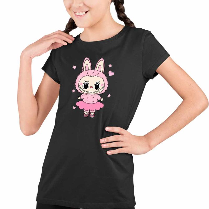 Fashion, accesorii si bijuterii - Copii - Imbracaminte copii - Tricouri copii - Tricou Copii Fete Labubu Balerina Balet CoolTrend, negru, marime S Copii - Infinity.ro