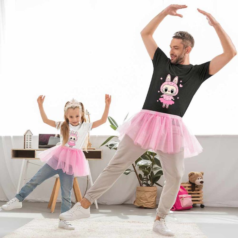 Fashion, accesorii si bijuterii - Copii - Imbracaminte copii - Tricouri copii - Tricou Copii Fete Labubu Balerina Balet CoolTrend, negru, marime S Copii - Infinity.ro