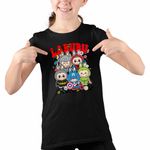 Fashion, accesorii si bijuterii - Copii - Imbracaminte copii - Tricouri copii - Tricou Copii Fete Labubu Supereroi Marvel CoolTrend, negru, marime S Copii - Infinity.ro