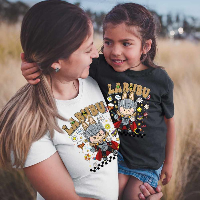 Fashion, accesorii si bijuterii - Copii - Imbracaminte copii - Tricouri copii - Tricou Copii Fete Labubu Thor Ragnarok CoolTrend, alb, marime XS Copii - Infinity.ro