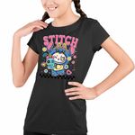 Fashion, accesorii si bijuterii - Copii - Imbracaminte copii - Tricouri copii - Tricou Copii Fete Labubu Stitch Stich CoolTrend, negru, marime M Copii - Infinity.ro