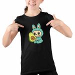 Fashion, accesorii si bijuterii - Copii - Imbracaminte copii - Tricouri copii - Tricou Copii Fete Labubu Avocado CoolTrend, negru, marime S Copii - Infinity.ro