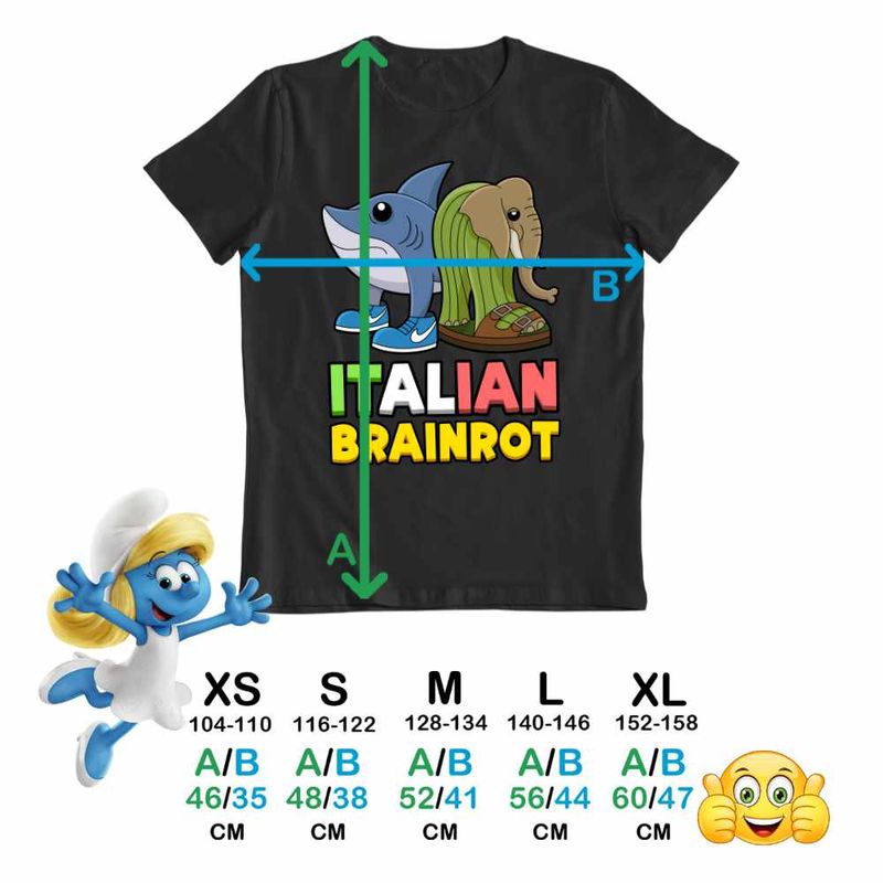 Fashion, accesorii si bijuterii - Copii - Imbracaminte copii - Tricouri copii - Tricou Copii Baieti Italian Tralelero Lirilira Brainrot Brain Rot CoolTrend, negru, marime XS Copii - Infinity.ro