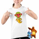 Fashion, accesorii si bijuterii - Copii - Imbracaminte copii - Tricouri copii - Tricou Copii Fete Cimpanzini Bananini Brainrot CoolTrend, alb, marime L Copii - Infinity.ro