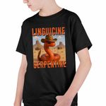 Fashion, accesorii si bijuterii - Copii - Imbracaminte copii - Tricouri copii - Tricou Copii Baieti Linguicine Serpentine Brainrot Brain Rot CoolTrend, negru, marime S Copii - Infinity.ro