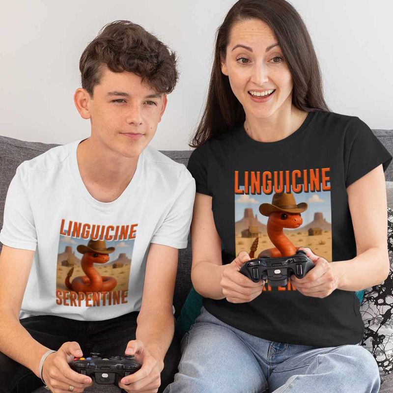 Fashion, accesorii si bijuterii - Copii - Imbracaminte copii - Tricouri copii - Tricou Copii Baieti Linguicine Serpentine Brainrot Brain Rot CoolTrend, negru, marime S Copii - Infinity.ro