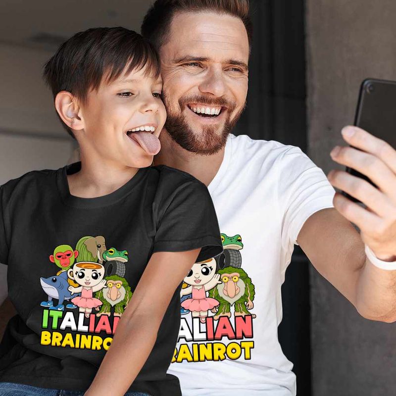 Fashion, accesorii si bijuterii - Copii - Imbracaminte copii - Tricouri copii - Tricou Copii Baieti Italian Ballerina Tralalero BrrBrr Brainrot Brain Rot CoolTrend, alb, marime L Copii - Infinity.ro