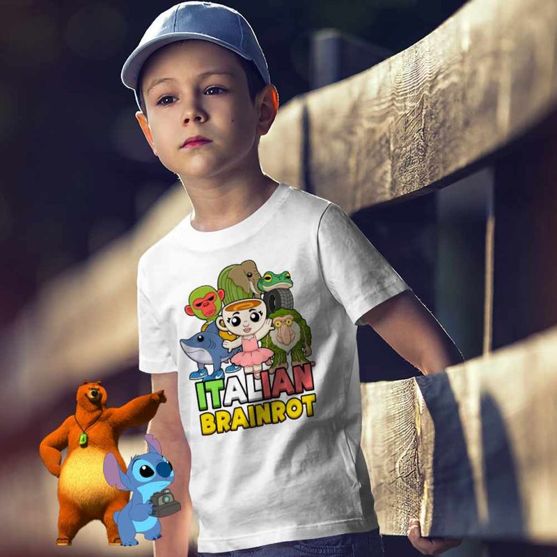 Fashion, accesorii si bijuterii - Copii - Imbracaminte copii - Tricouri copii - Tricou Copii Baieti Italian Ballerina Tralalero BrrBrr Brainrot Brain Rot CoolTrend, alb, marime L Copii - Infinity.ro