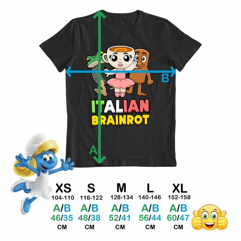 Fashion, accesorii si bijuterii - Copii - Imbracaminte copii - Tricouri copii - Tricou Copii Fete Italian Ballerina Tung Boneca Brainrot Brain Rot CoolTrend, negru, marime XL Copii - Infinity.ro