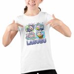 Fashion, accesorii si bijuterii - Copii - Imbracaminte copii - Tricouri copii - Tricou Copii Fete Labubu Cute Baby CoolTrend, alb, marime S Copii - Infinity.ro