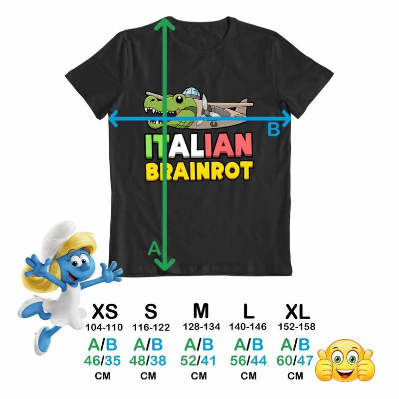 Fashion, accesorii si bijuterii - Copii - Imbracaminte copii - Tricouri copii - Tricou Copii Baieti Italian Bombardilo Crocodilo Brain Rot Brainrot CoolTrend, negru, marime XS Copii - Infinity.ro