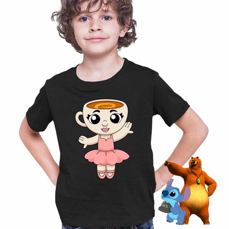 Fashion, accesorii si bijuterii - Copii - Imbracaminte copii - Tricouri copii - Tricou Copii Baieti Ballerina Cappuccina Brain rot CoolTrend, negru, marime XS Copii - Infinity.ro