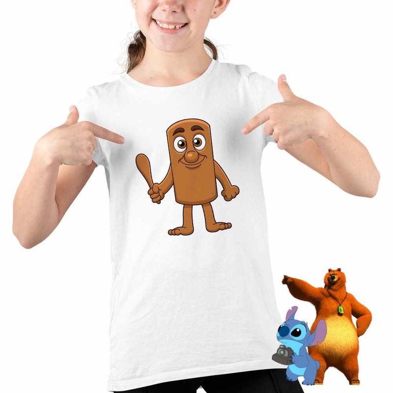 Fashion, accesorii si bijuterii - Copii - Imbracaminte copii - Tricouri copii - Tricou Copii Fete Tung Tung Sahur Italian Brainrot CoolTrend, alb, marime M Copii - Infinity.ro