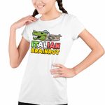 Fashion, accesorii si bijuterii - Copii - Imbracaminte copii - Tricouri copii - Tricou Copii Fete Italian Bombardilo Crocodilo Brain Rot Brainrot CoolTrend, alb, marime XL Copii - Infinity.ro