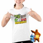 Fashion, accesorii si bijuterii - Copii - Imbracaminte copii - Tricouri copii - Tricou Copii Fete Italian Bombardilo Crocodilo Brain Rot Brainrot CoolTrend, alb, marime XL Copii - Infinity.ro