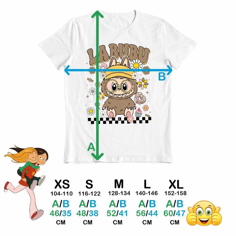 Fashion, accesorii si bijuterii - Copii - Imbracaminte copii - Tricouri copii - Tricou Copii Baieti Labubu Nerd Power, alb, marime XS Copii - Infinity.ro