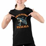 Fashion, accesorii si bijuterii - Copii - Imbracaminte copii - Tricouri copii - Tricou Copii Fete Tralalero Tralala Italian Meme Brainrot Brain Rot CoolTrend, negru, marime S Copii - Infinity.ro