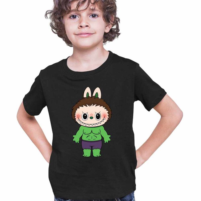 Fashion, accesorii si bijuterii - Copii - Imbracaminte copii - Tricouri copii - Tricou Copii Baieti Labubu Hulk Marvel, negru, marime L Copii - Infinity.ro