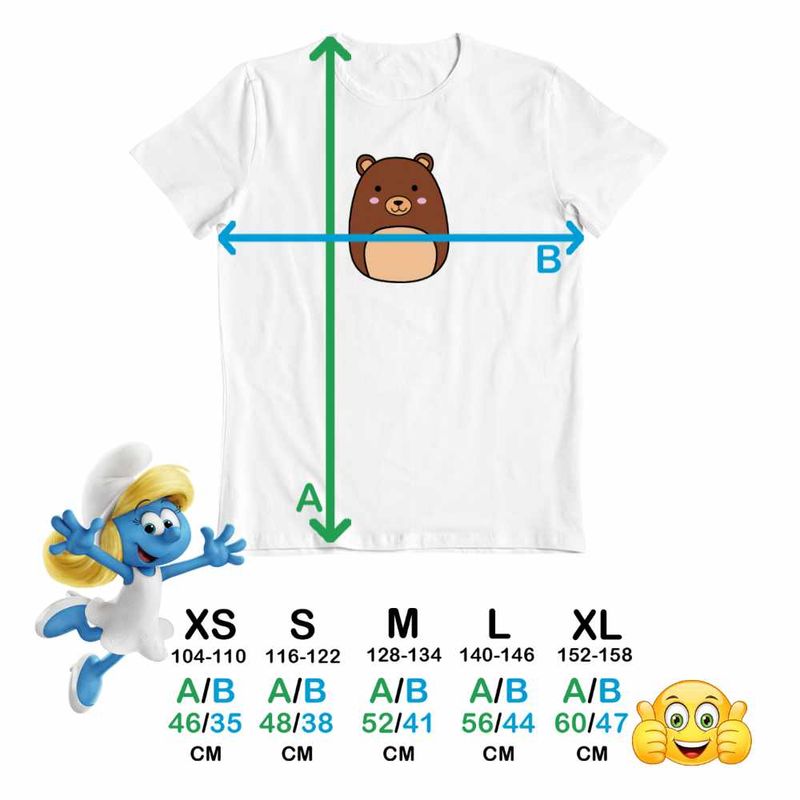 Fashion, accesorii si bijuterii - Copii - Imbracaminte copii - Tricouri copii - Tricou Copii Baieti Squishmallows Urs Brun CoolTrend, alb, marime S Copii - Infinity.ro