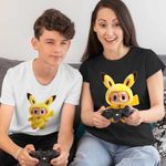 Fashion, accesorii si bijuterii - Copii - Imbracaminte copii - Tricouri copii - Tricou Copii Baieti Labubu Pikachu Pokemon CoolTrend, negru, marime XL Copii - Infinity.ro