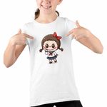 Fashion, accesorii si bijuterii - Copii - Imbracaminte copii - Tricouri copii - Tricou Copii Fete Labubu Annabelle Horror Chucky CoolTrend, alb, marime XL Copii - Infinity.ro