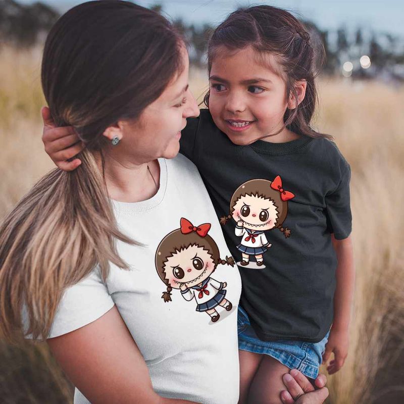 Fashion, accesorii si bijuterii - Copii - Imbracaminte copii - Tricouri copii - Tricou Copii Fete Labubu Annabelle Horror Chucky CoolTrend, alb, marime XL Copii - Infinity.ro