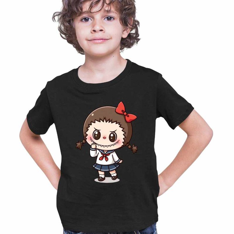 Fashion, accesorii si bijuterii - Copii - Imbracaminte copii - Tricouri copii - Tricou Copii Baieti Labubu Annabelle Horror Chucky CoolTrend, negru, marime XS Copii - Infinity.ro