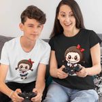 Fashion, accesorii si bijuterii - Copii - Imbracaminte copii - Tricouri copii - Tricou Copii Baieti Labubu Annabelle Horror Chucky CoolTrend, negru, marime XS Copii - Infinity.ro