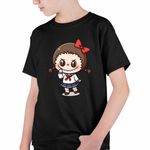 Fashion, accesorii si bijuterii - Copii - Imbracaminte copii - Tricouri copii - Tricou Copii Baieti Labubu Annabelle Horror Chucky CoolTrend, negru, marime XS Copii - Infinity.ro