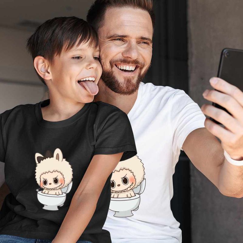 Fashion, accesorii si bijuterii - Copii - Imbracaminte copii - Tricouri copii - Tricou Copii Baieti Labubu Skibidi Toilet CoolTrend, alb, marime M Copii - Infinity.ro