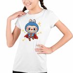 Fashion, accesorii si bijuterii - Copii - Imbracaminte copii - Tricouri copii - Tricou Copii Fete Labubu Superman Marvel CoolTrend, alb, marime L Copii - Infinity.ro