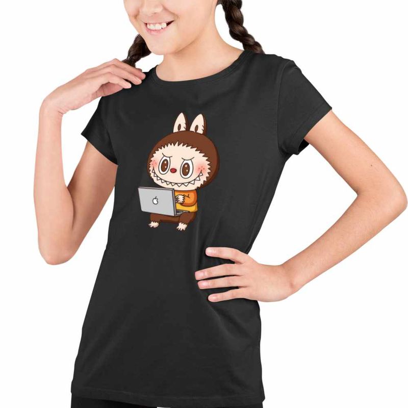 Fashion, accesorii si bijuterii - Copii - Imbracaminte copii - Tricouri copii - Tricou Copii Fete Labubu Programator IT Python PHP CoolTrend, negru, marime M Copii - Infinity.ro