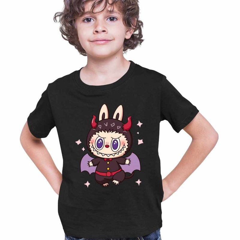 Fashion, accesorii si bijuterii - Copii - Imbracaminte copii - Tricouri copii - Tricou Copii Baieti Labubu Halloween Horror CoolTrend, negru, marime L Copii - Infinity.ro