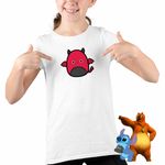 Fashion, accesorii si bijuterii - Copii - Imbracaminte copii - Tricouri copii - Tricou Copii Fete Squish mallows Diavol Horror CoolTrend, alb, marime S Copii - Infinity.ro