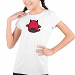 Fashion, accesorii si bijuterii - Copii - Imbracaminte copii - Tricouri copii - Tricou Copii Fete Squish mallows Diavol Horror CoolTrend, alb, marime S Copii - Infinity.ro