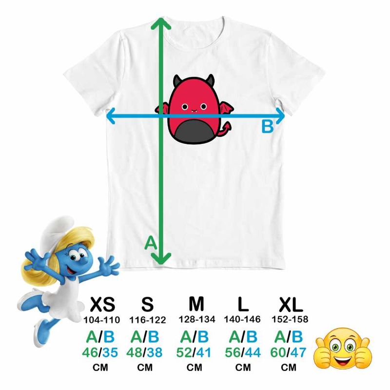 Fashion, accesorii si bijuterii - Copii - Imbracaminte copii - Tricouri copii - Tricou Copii Fete Squish mallows Diavol Horror CoolTrend, alb, marime S Copii - Infinity.ro