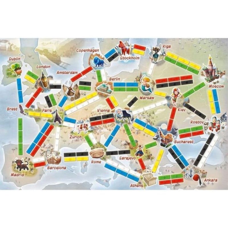 Jucarii, Copii si Bebe - Jucarii si jocuri - Jocuri si puzzle - Jocuri de societate - Joc de societate Ticket to Ride: Prima Calatorie (Europa), pentru copii si familie, 2-4 jucatori, varsta 6 ani+ - Infinity.ro