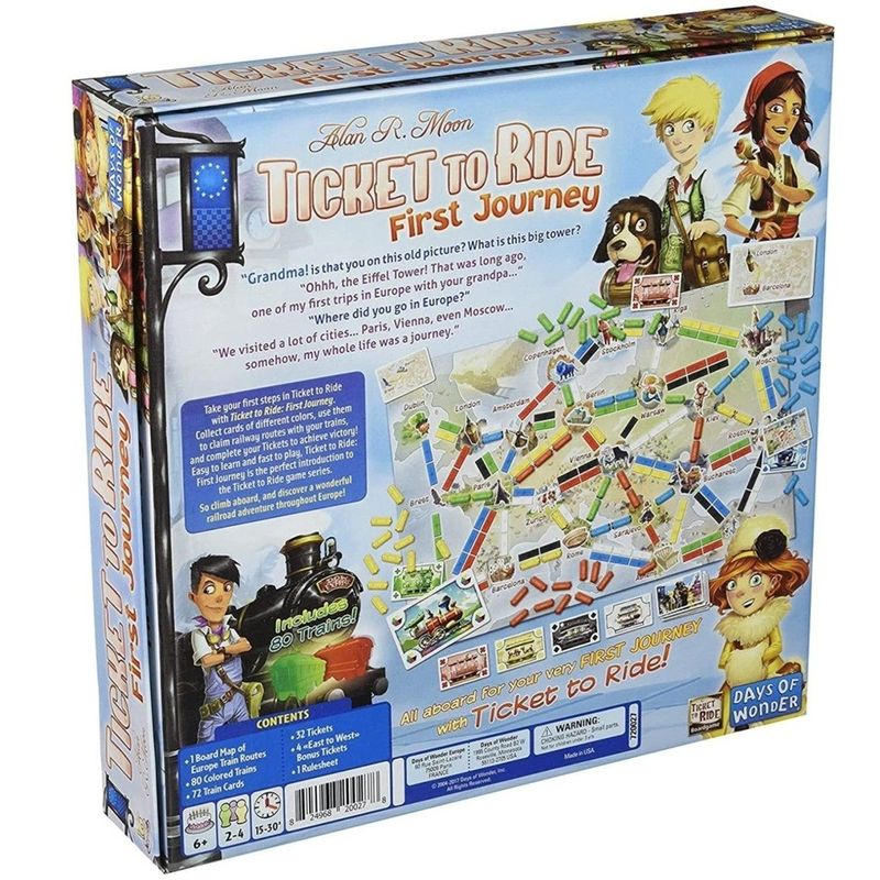Jucarii, Copii si Bebe - Jucarii si jocuri - Jocuri si puzzle - Jocuri de societate - Joc de societate Ticket to Ride: Prima Calatorie (Europa), pentru copii si familie, 2-4 jucatori, varsta 6 ani+ - Infinity.ro