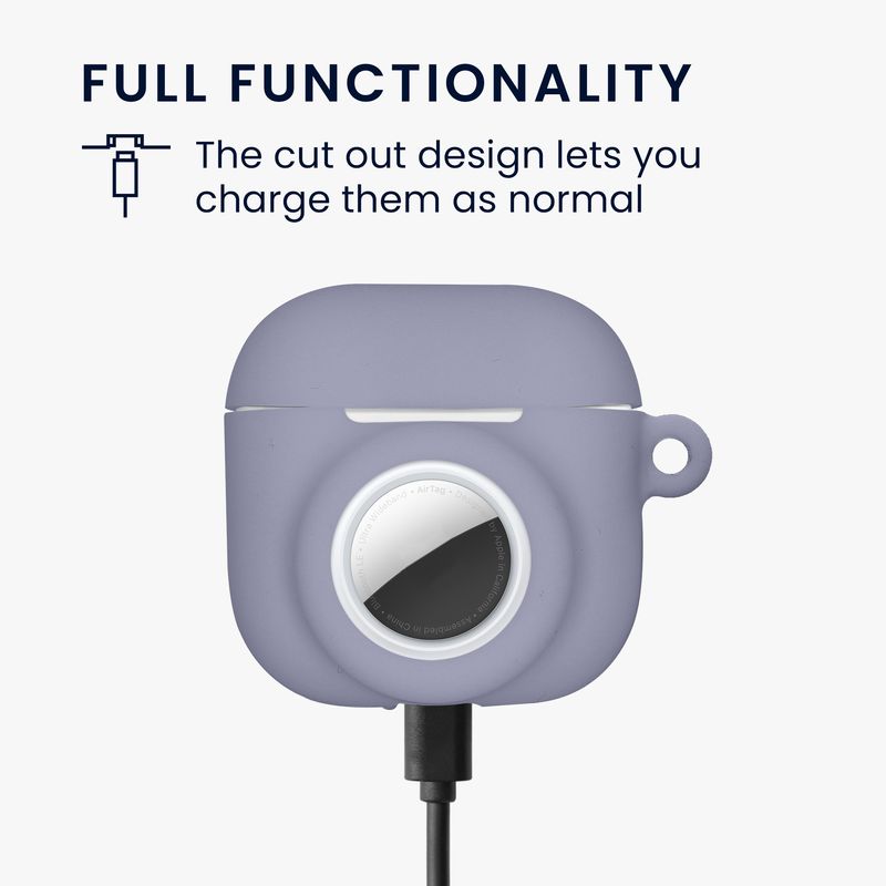 Laptop, Telefoane si Tablete - Wearables si gadgeturi - Wearables - Accesorii wearables - Husa casti Kwmobile pentru Apple AirPods 4, protectie la zgarieturi, Silicon, mov - Infinity.ro