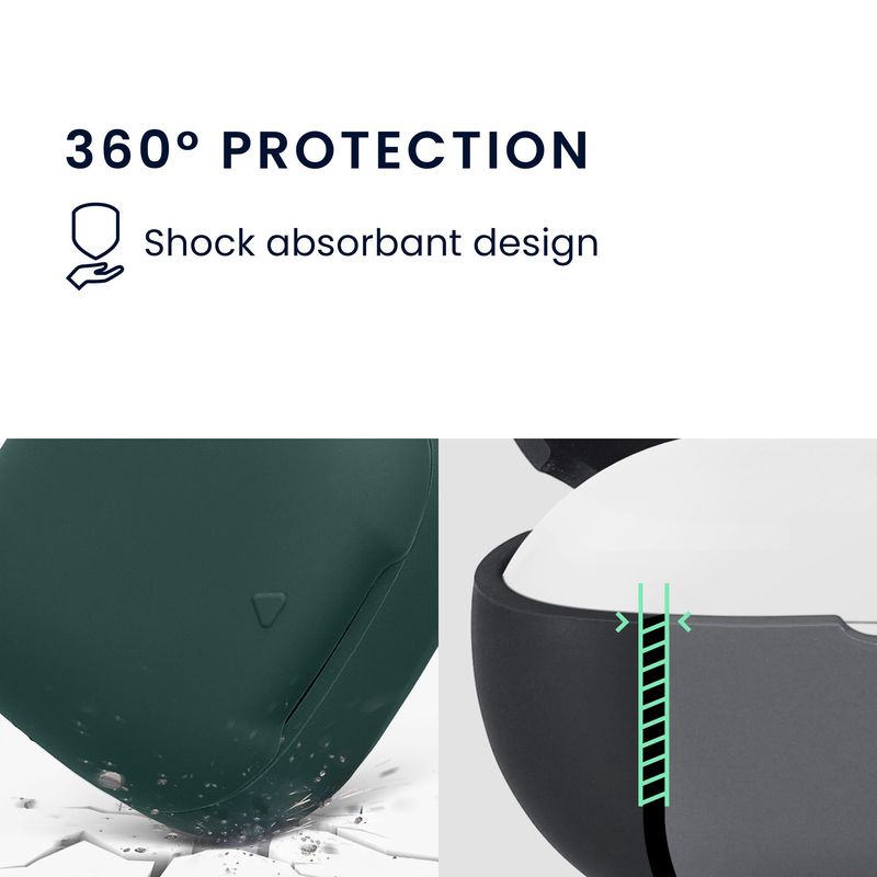Laptop, Telefoane si Tablete - Wearables si gadgeturi - Wearables - Accesorii wearables - Husa casti Kwmobile pentru Anker Soundcore Liberty Buds, protectie la zgarieturi, Silicon, verde - Infinity.ro