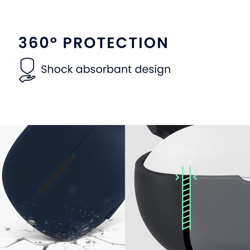 Laptop, Telefoane si Tablete - Wearables si gadgeturi - Wearables - Accesorii wearables - Husa casti Kwmobile pentru Shokz OpenDots ONE, protectie la zgarieturi, Silicon, albastru - Infinity.ro