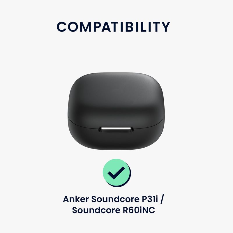 Laptop, Telefoane si Tablete - Wearables si gadgeturi - Wearables - Accesorii wearables - Husa casti Kwmobile pentru Anker Soundcore P31i, Soundcore R60iNC, protectie la zgarieturi, Silicon, alb, negru - Infinity.ro